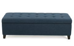 10 Inspirations Dark Blue and Navy Cotton Pouf Ottomans