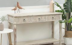 Geometric White Console Tables