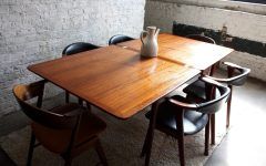 Natural Brown Teak Wood Leather Dining Chairs