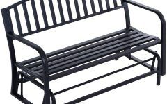 30 Best Black Outdoor Durable Steel Frame Patio Swing Glider Bench Chairs