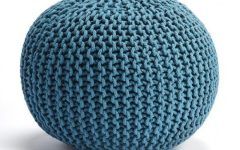 The 10 Best Collection of Textured Aqua Round Pouf Ottomans