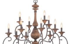 2024 Latest Rustic Black 28-inch Four-light Chandeliers