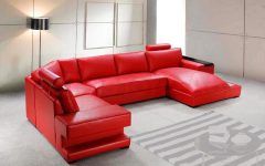 10 Collection of Red Leather Sectional Sofas with Recliners
