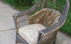 Antique Wicker Rocking Chairs with Springs