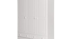 3 Door White Wardrobes with Drawers