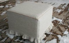 2024 Latest White and Light Gray Cylinder Pouf Ottomans