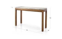 Parsons Grey Marble Top & Elm Base 48x16 Console Tables