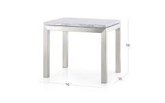 Top 20 of Parsons White Marble Top & Elm Base 48x16 Console Tables