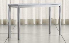 2024 Best of Parsons Grey Marble Top & Dark Steel Base 48x16 Console Tables