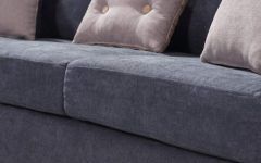 Polyfiber Linen Fabric Sectional Sofas Dark Gray