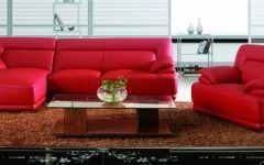 2024 Popular Red Leather Sectional Couches