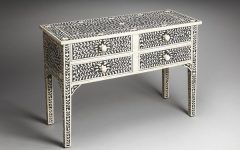 Black and White Inlay Console Tables