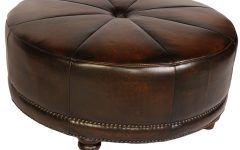 2024 Popular Silver and White Leather Round Ottomans