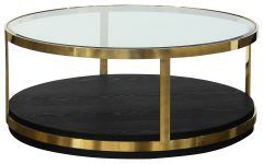 Square Black and Brushed Gold Coffee Tables