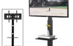 10 Best Collection of Modern Floor Tv Stands with Swivel Metal Mount