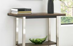 Metal and Mission Oak Console Tables