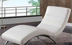 White Leather Chaise Lounges