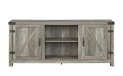 Woven Paths Farmhouse Barn Door Tv Stands in Multiple Finishes