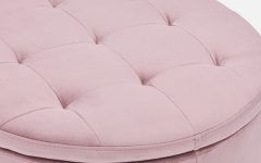 10 Ideas of Pink Champagne Tufted Fabric Ottomans