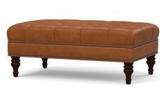 10 Inspirations Camber Caramel Leather Ottomans