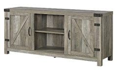 Modern Farmhouse Style 58" Tv Stands with Sliding Barn Door