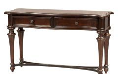 Black and Oak Brown Console Tables